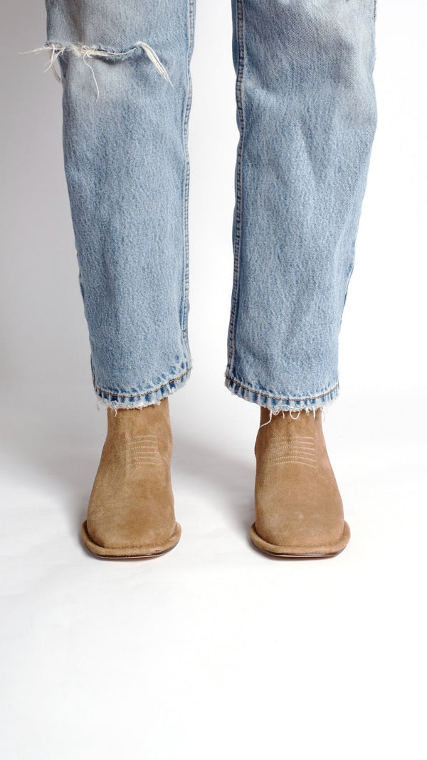 west boot tobacco tan suede front view