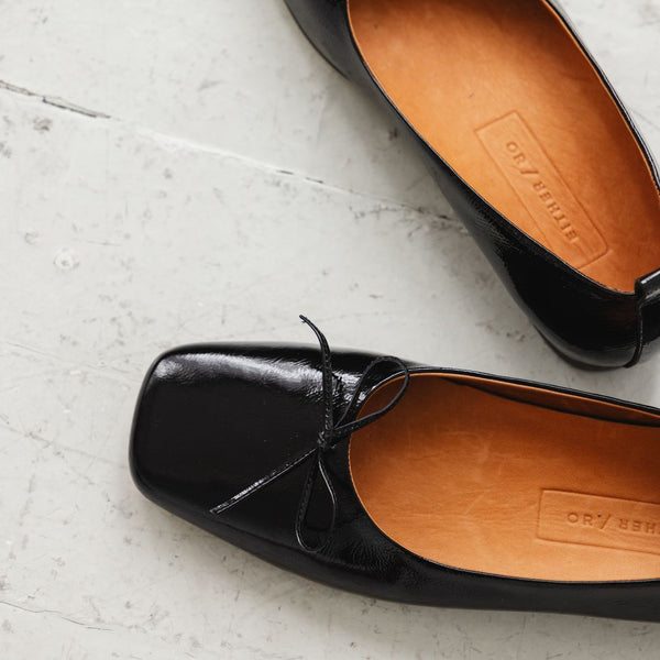 demi ballet black patent leather square toe comfy ballet flat french girl