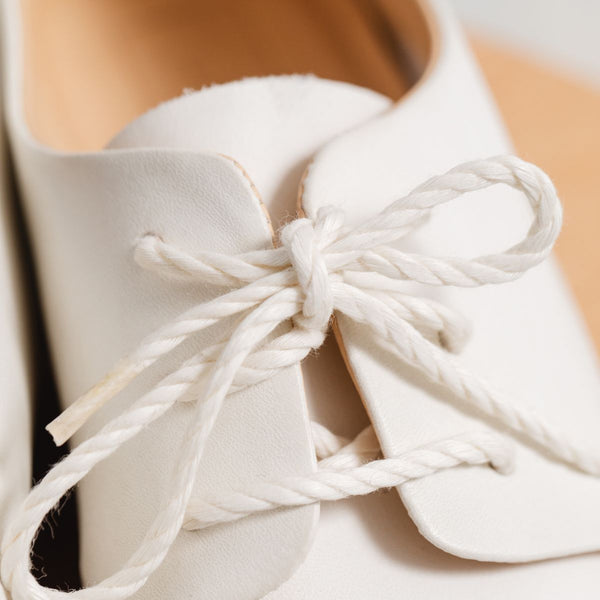 white leather oxford lace up derby glove flat ballerina lace detail