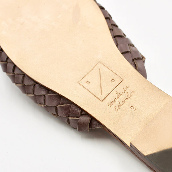 either or woven slide sandal umber made in colombia