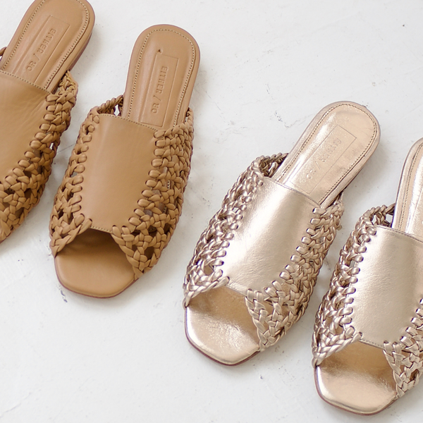 rattan sandal woven basketweave slide sandal in natural tan leather beach wedding