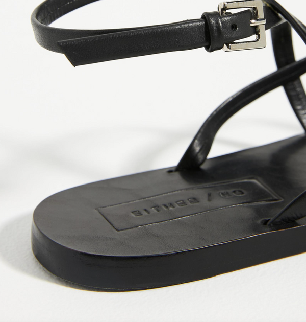 Black strappy dress leather wedding sandal minimalist ethical footwear. Black strappy dress leather wedding sandal minimalist ethical footwear.