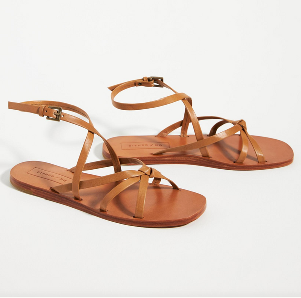 Black strappy dress leather wedding sandal minimalist ethical footwear. tan miel nude cognac natural