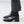 west boot taupe tumbled black leather block heel western square toe mid boot moto inspired