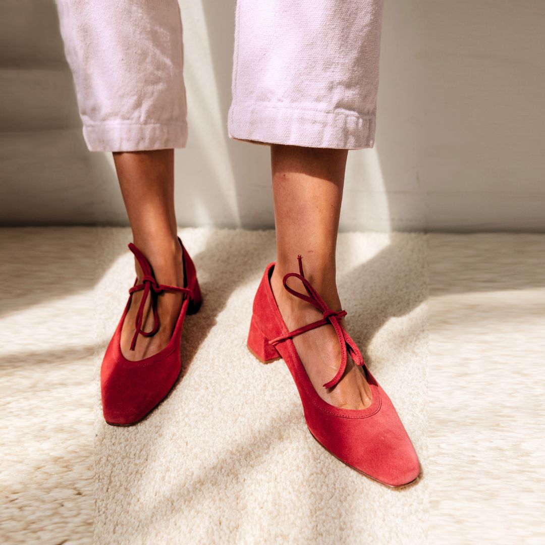 heeled ballet shoes