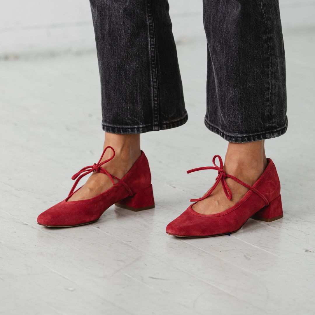 heeled ballet shoes