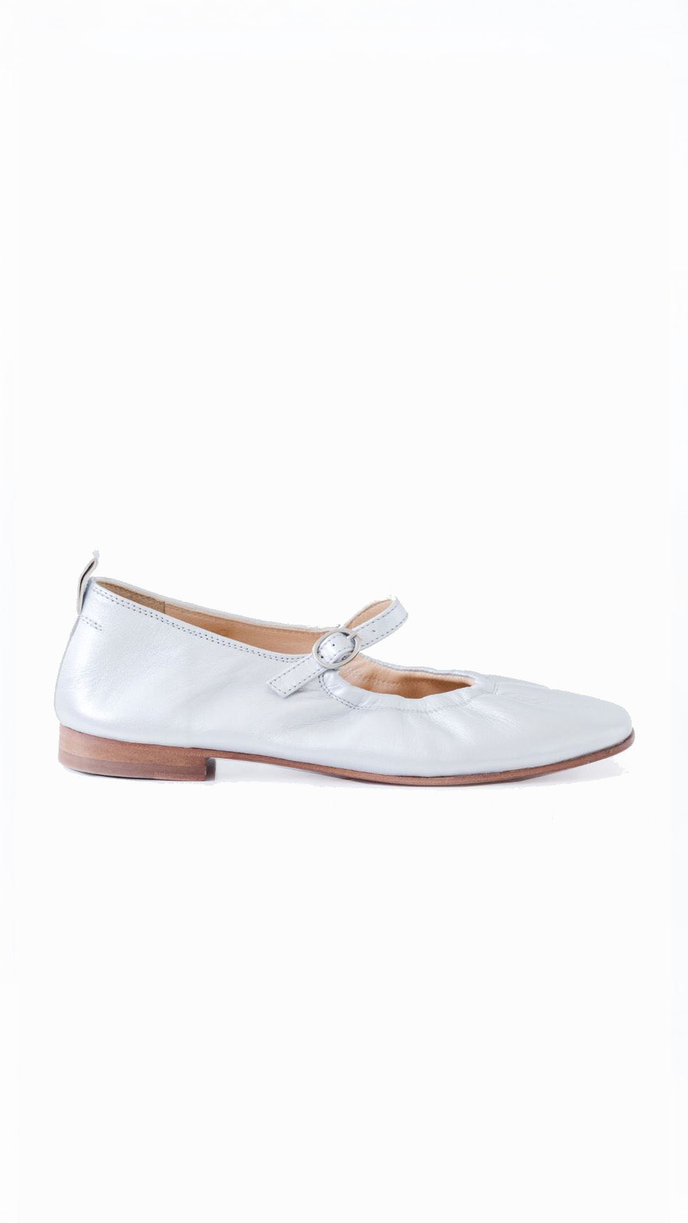 The Mary Jane Silver | Modern Leather Mary Jane Flat The Mary Jane Silver | Modern Leather Mary Jane Flat