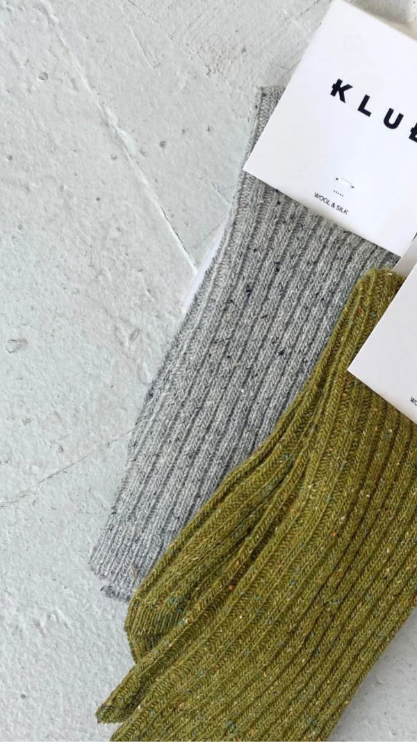 Silk Rib Sock [Grey]