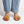 either or woven buckle slide sandal vintage handmade tan natural dress event front view on foot
