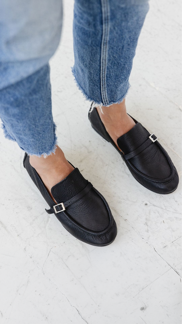 coast loafer slim vintage suede boat shoe moccasin black leather buckle