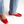 demi ballet flat red cherry comfy square toe with bow on the foot