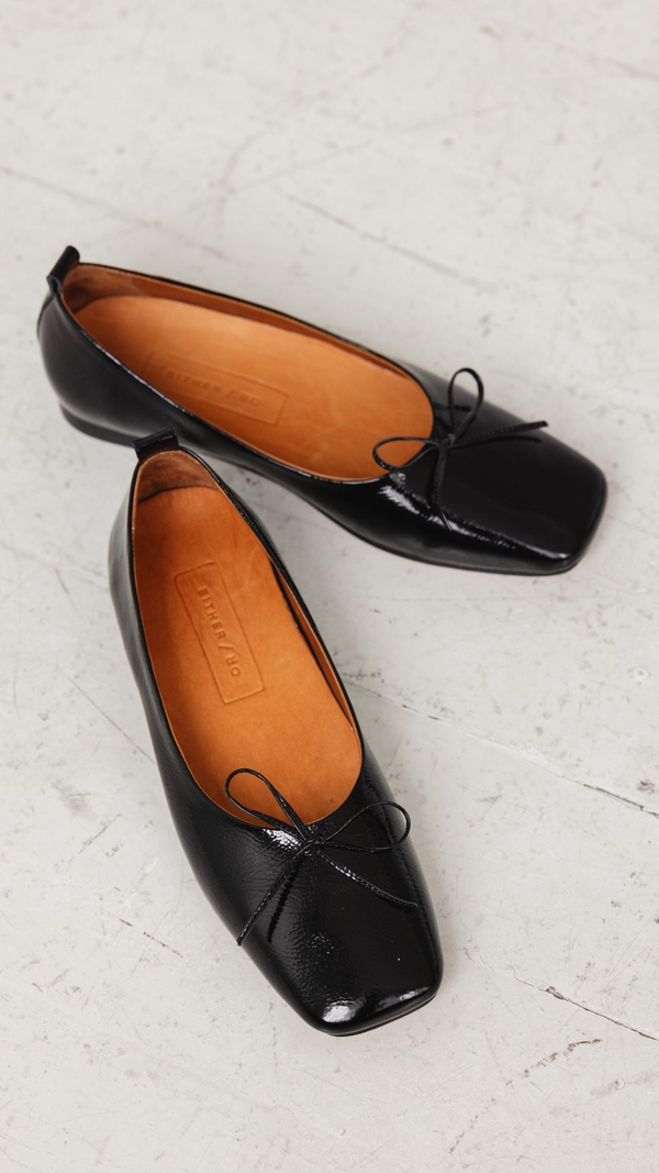 demi ballet black patent leather square toe comfy ballet flat sneaker insole