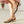 fisher low block heel buckle strap sandal comfortable metallic leather on foot