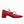 heeled ballet snipped square toe block heel bow tie red suede