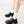 monk strap buckle platform chunky loafer in black full grain leather with socks