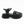 platform fisher black leather sandal with buckle strap