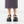 platform fisher black leather sandal with buckle strap on the foot front