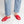 rattan sandal woven basketweave slide sandal in red leather on the foot view