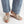 rattan sandal woven basketweave slide sandal in gold metallic on the foot