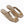 rattan sandal woven basketweave slide sandal in gold metallic square toe
