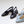 minimalist slingback block heeled pump in black italian leather baby blue