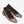 minimalist slingback block heeled pump in cacao leather top view with socks