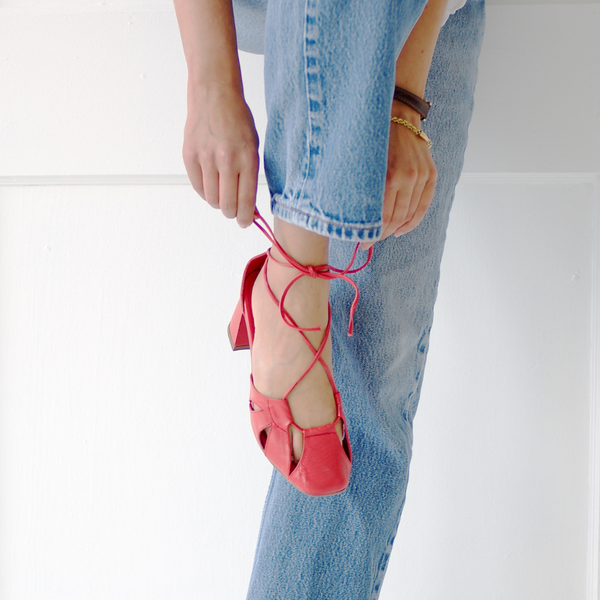 The Demi Lace Up [Red]