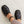 fisher low block heel leather ankle strap sandal black tumbled leather on the foot toe shape