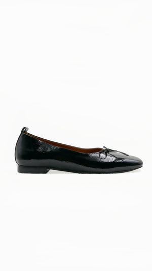 demi ballet black patent leather square toe comfy ballet flat
