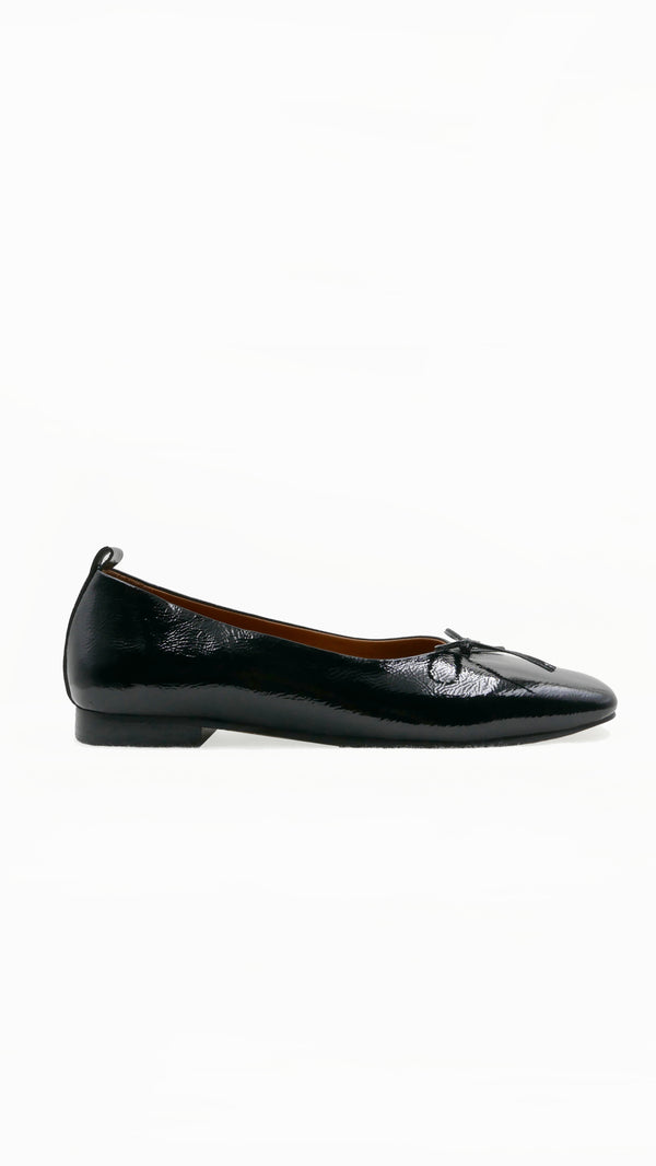 demi ballet black patent leather square toe comfy ballet flat