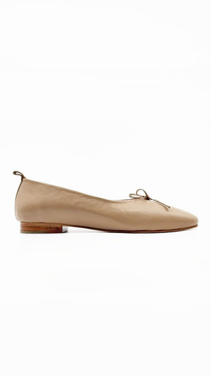 demi ballet flat clay nude leather comfy square toe wear to work