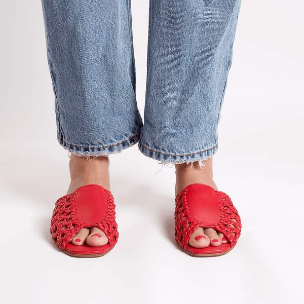 The Rattan Sandal [Red]