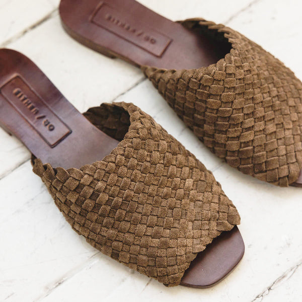 The Woven Slide [Moss Suede]