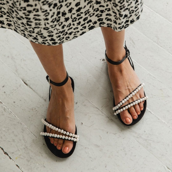 Beaded Footbed Sandal [Pearl]
