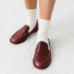 Comfort meets cool-girl style in this low-profile casual classic. Soft and flexible with a partial rubber outsole for traction & durablity. Our newest style, the Loafer is a year round wardrobe staple! Made using full grain, buttery soft, chrome-free leather. We love it paired with (or without) socks -- this is truly a…