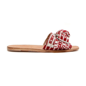 Either Or Handmade Leather Sandals Women’s Knot Rojo Red Ethically Made in Mexico