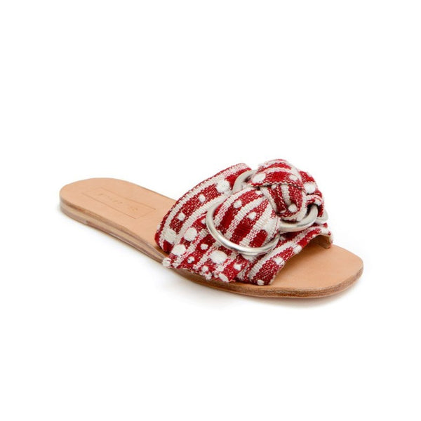 Either Or Handmade Leather Sandals Women’s Knot Rojo Red Ethically Made in Mexico