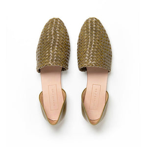 Our signature handwoven upper makes it's debut as a versatile two-piece flat. This d'orsay silhouette is easy to dress up or dress down, and our classic, almond-shaped toe is both forgiving and flattering to a range of foot shapes.  Ethically Handmade in Peru. Either/Or - Handmade with Care.