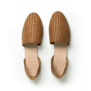 Our signature handwoven upper makes it's debut as a versatile two-piece flat. This d'orsay silhouette is easy to dress up or dress down, and our classic, almond-shaped toe is both forgiving and flattering to a range of foot shapes.  Ethically Handmade in Peru. Either/Or - Handmade with Care.