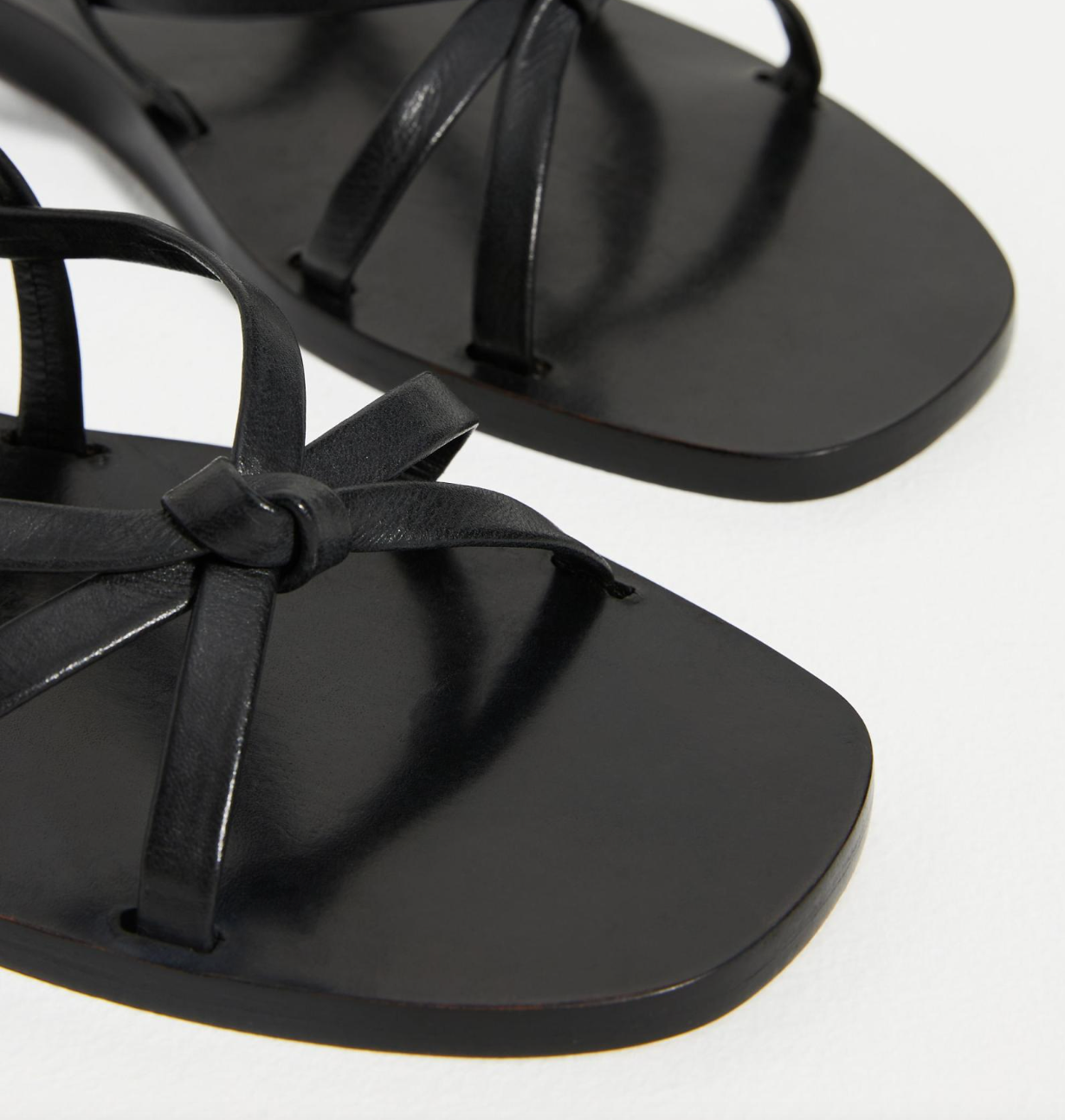 Ash Pearl | Black Leather Toe Strap Sandals | Official UK Site